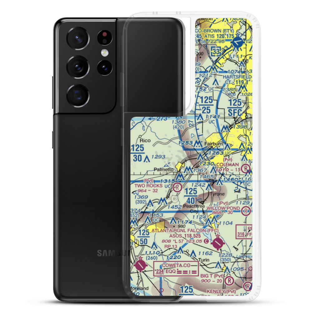 South Fulton Airport (89GE) VFR Sectional Samsung Case Samsung Galaxy S21 Ultra model shown