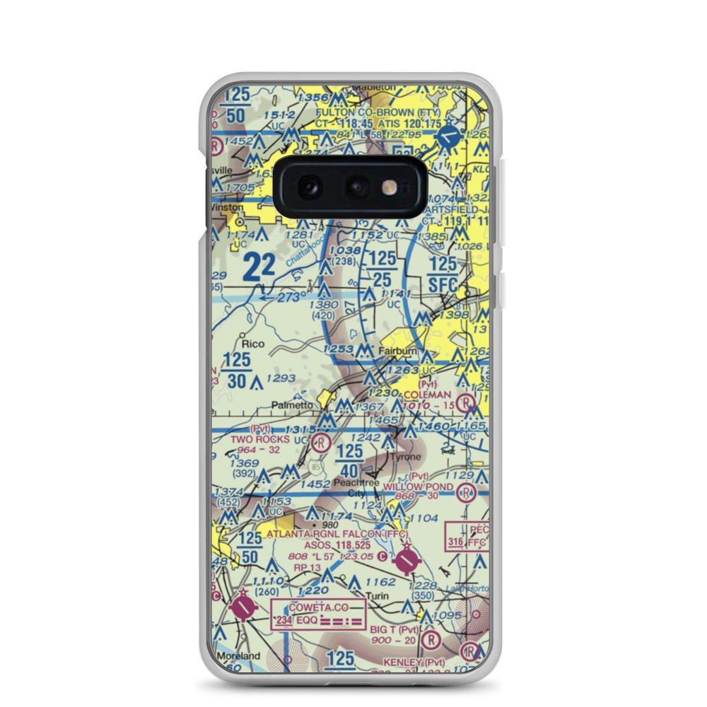 South Fulton Airport (89GE) VFR Sectional Samsung Case Samsung Galaxy S10e model shown