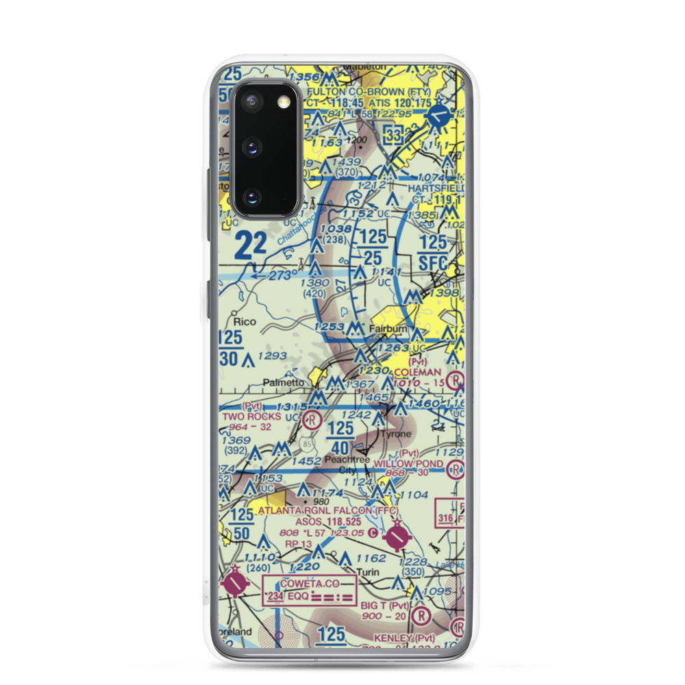 South Fulton Airport (89GE) VFR Sectional Samsung Case Samsung Galaxy S20 model shown