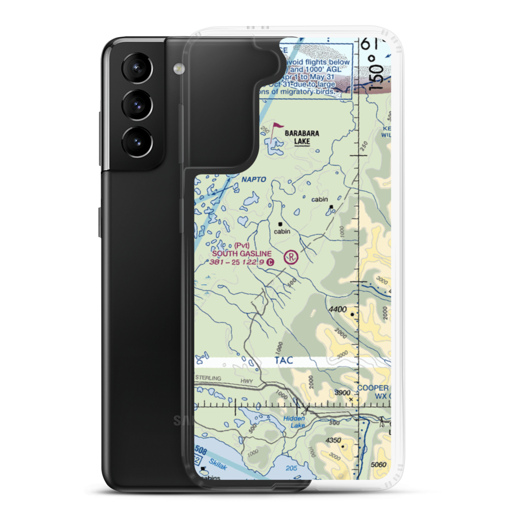South Gasline Airport (AK39) VFR Sectional Samsung Case Samsung Galaxy S21 Plus model shown