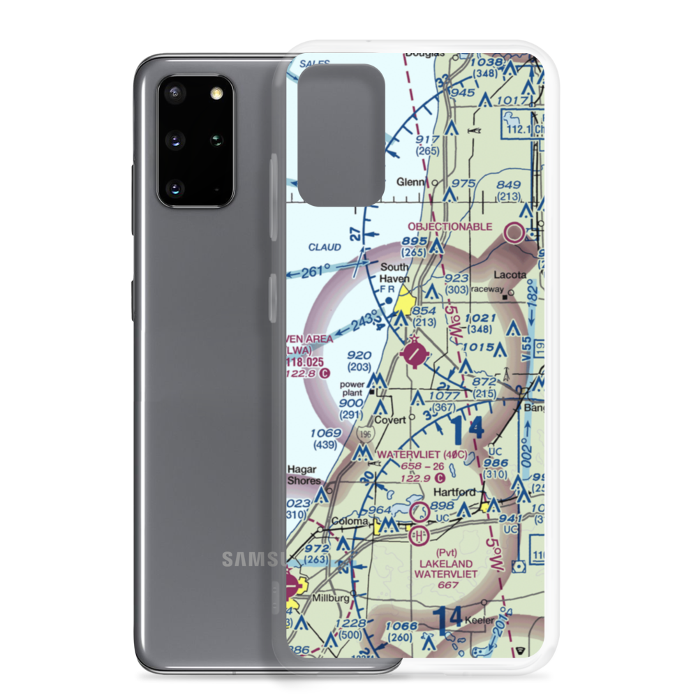 South Haven Area Regional Airport (LWA) VFR Sectional Samsung Case Samsung Galaxy S20 Plus model shown