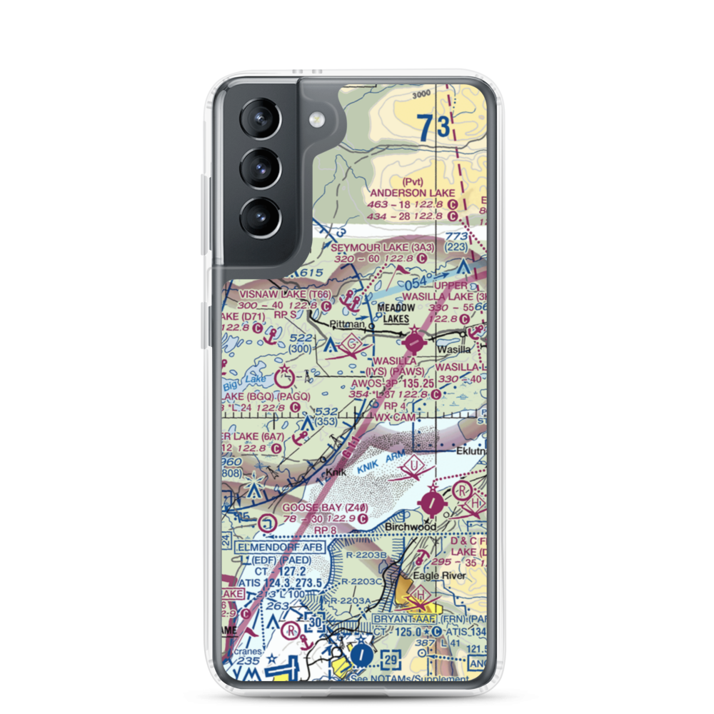 South Hollywood Airport (67AK) VFR Sectional Samsung Case Samsung Galaxy S21 model shown