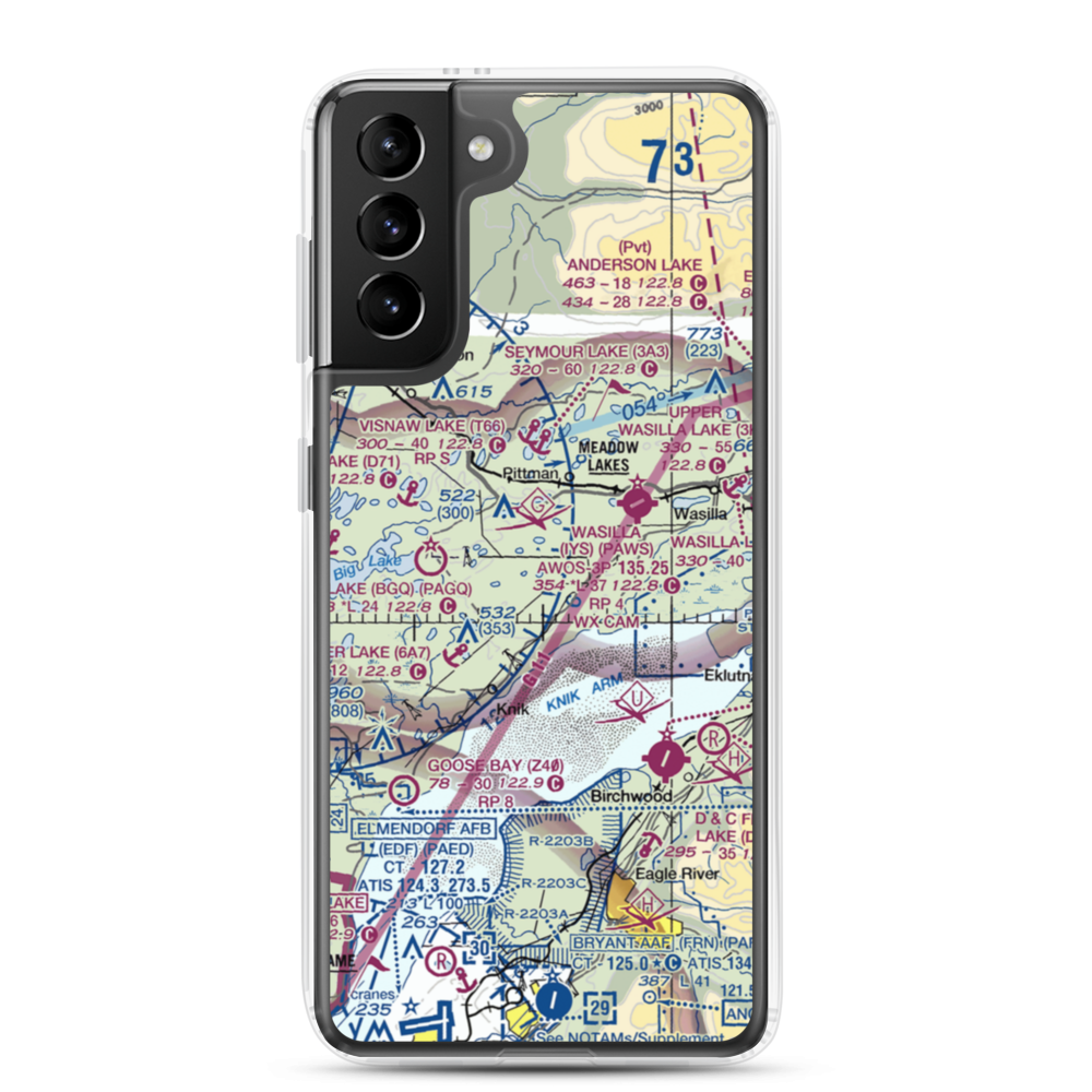 South Hollywood Airport (67AK) VFR Sectional Samsung Case Samsung Galaxy S21 Plus model shown