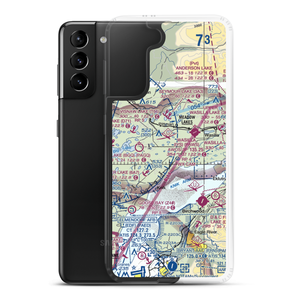 South Hollywood Airport (67AK) VFR Sectional Samsung Case Samsung Galaxy S21 Plus model shown