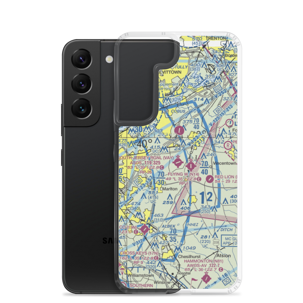 South Jersey Regional Airport (VAY) VFR Sectional Samsung Case Samsung Galaxy S22 model shown