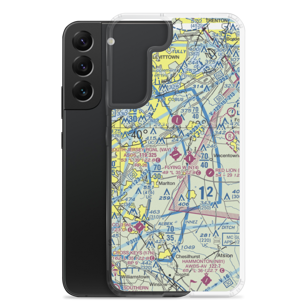 South Jersey Regional Airport (VAY) VFR Sectional Samsung Case Samsung Galaxy S22 Plus model shown