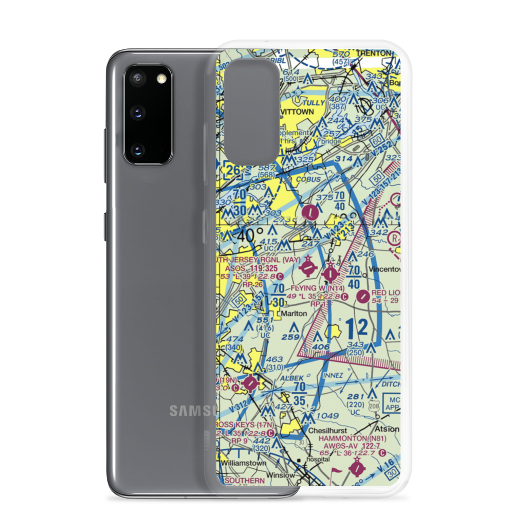 South Jersey Regional Airport (VAY) VFR Sectional Samsung Case Samsung Galaxy S20 model shown