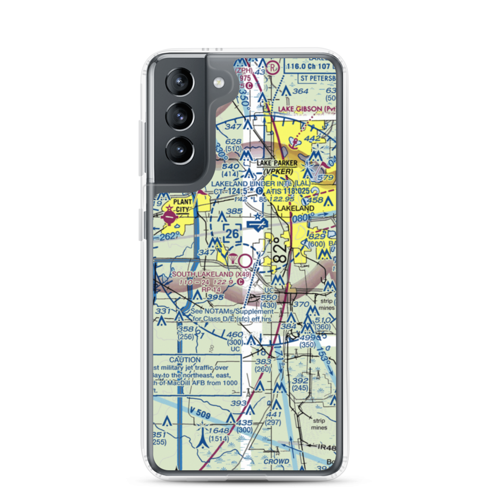 South Lakeland Airport (X49) VFR Sectional Samsung Case Samsung Galaxy S21 model shown