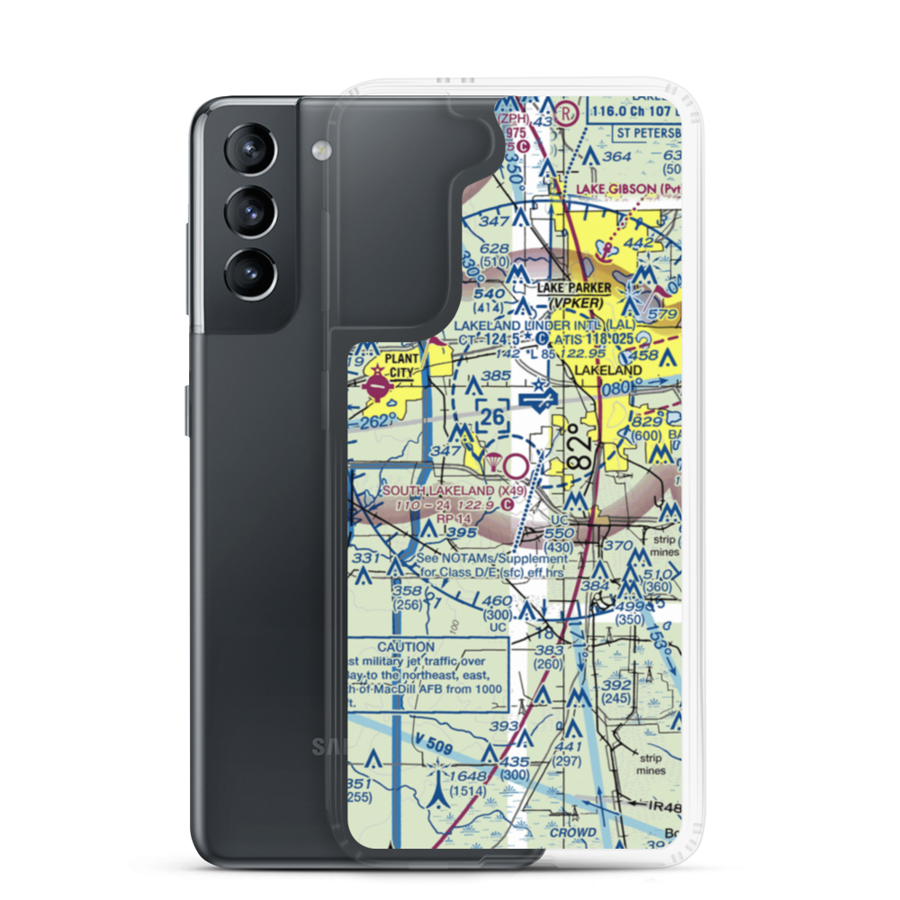 South Lakeland Airport (X49) VFR Sectional Samsung Case Samsung Galaxy S21 model shown