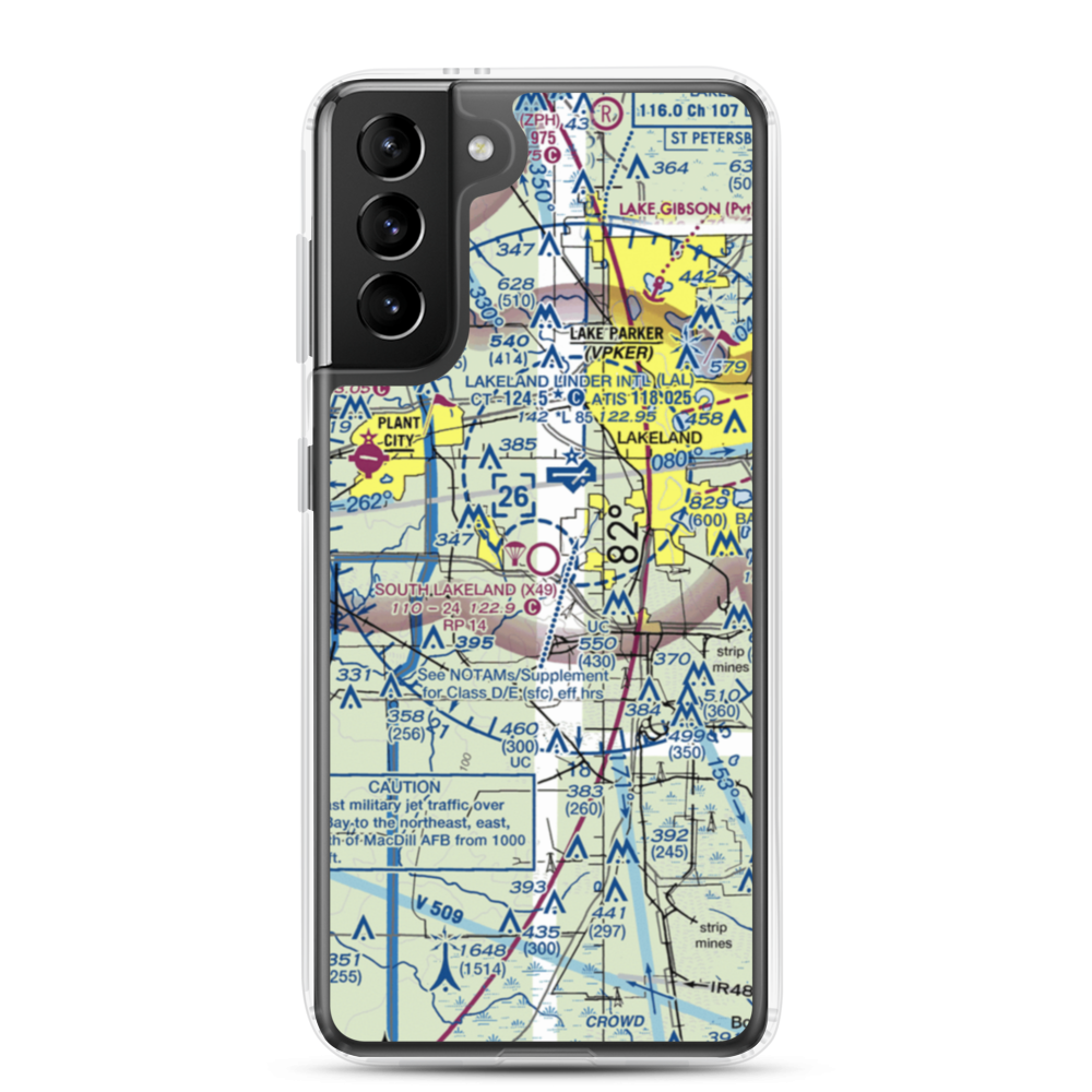 South Lakeland Airport (X49) VFR Sectional Samsung Case Samsung Galaxy S21 Plus model shown