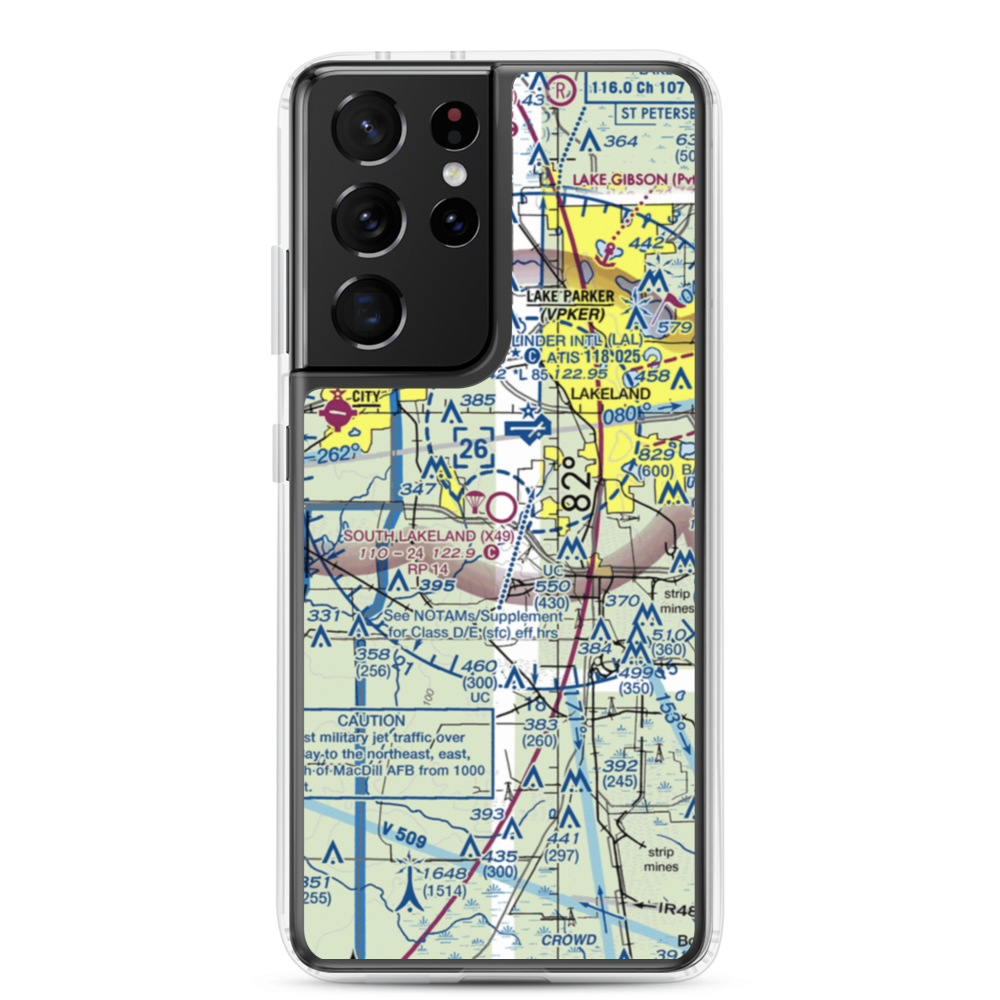 South Lakeland Airport (X49) VFR Sectional Samsung Case Samsung Galaxy S21 Ultra model shown