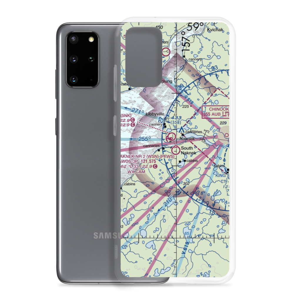 South Naknek Nr 2 Airport (WSN) VFR Sectional Samsung Case Samsung Galaxy S20 Plus model shown