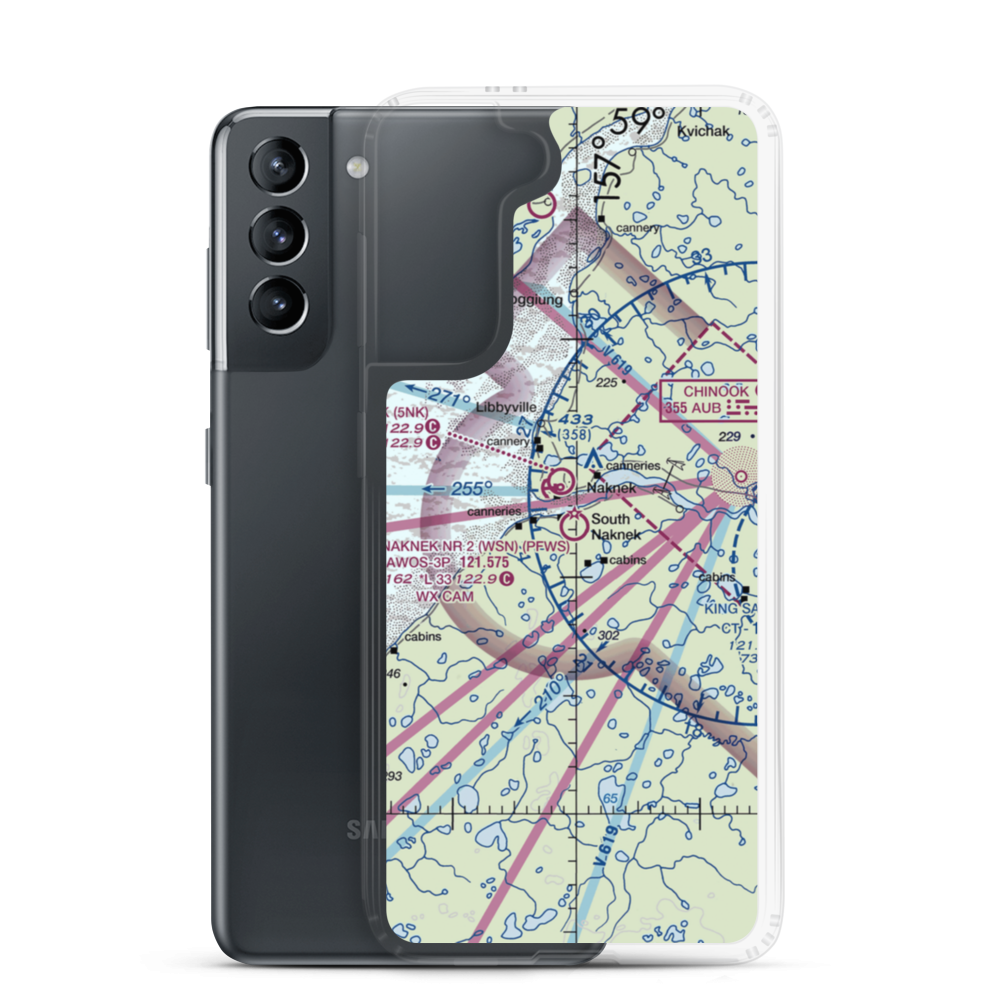South Naknek Nr 2 Airport (WSN) VFR Sectional Samsung Case Samsung Galaxy S21 model shown