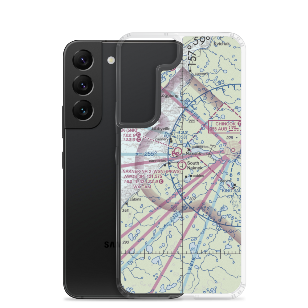 South Naknek Nr 2 Airport (WSN) VFR Sectional Samsung Case Samsung Galaxy S22 model shown