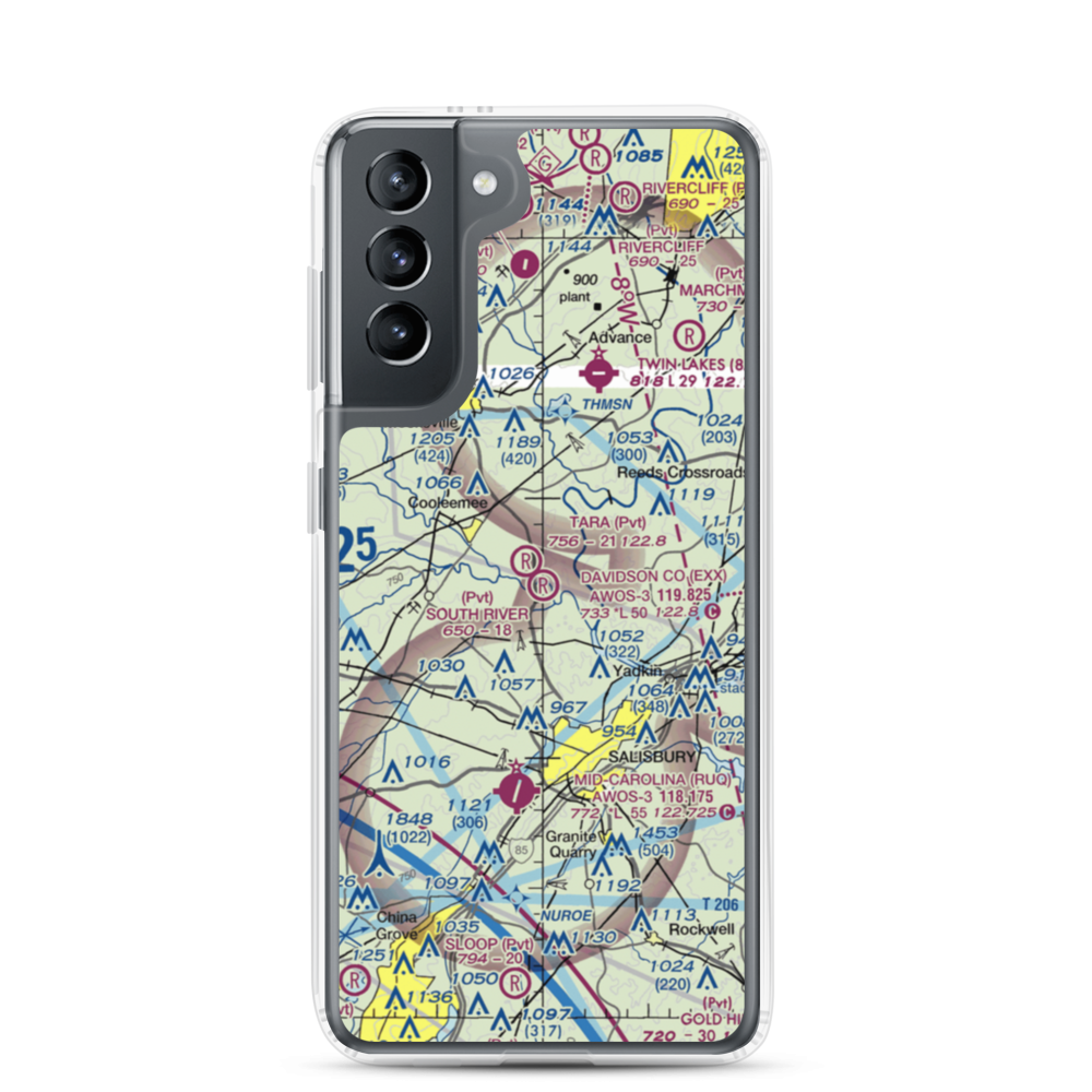 South River Airport (NC93) VFR Sectional Samsung Case Samsung Galaxy S21 model shown