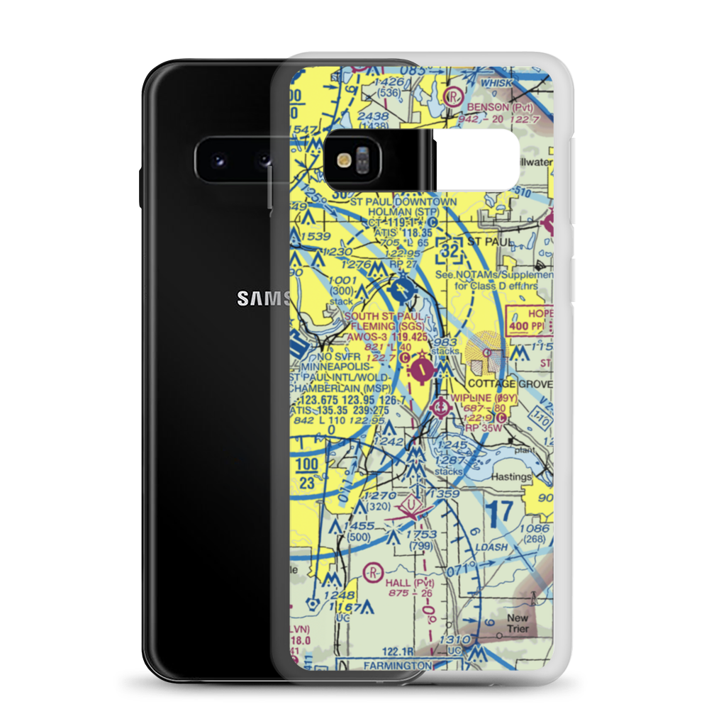 South St Paul Municipal Richard E Fleming field (SGS) VFR Sectional Samsung Case Samsung Galaxy S10 model shown