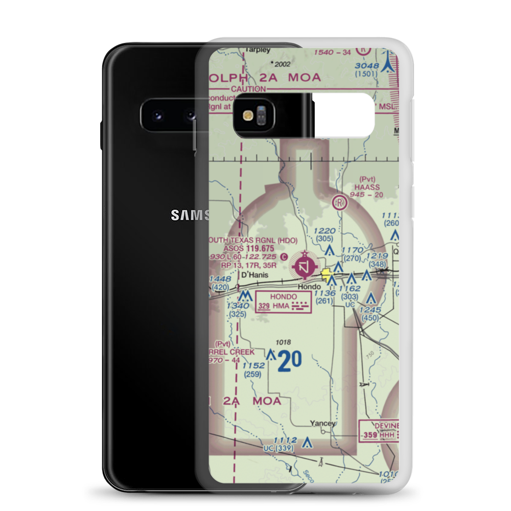 South Texas Regional Airport at Hondo (HDO) VFR Sectional Samsung Case Samsung Galaxy S10 model shown