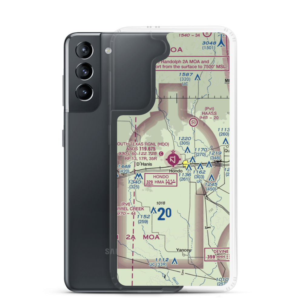 South Texas Regional Airport at Hondo (HDO) VFR Sectional Samsung Case Samsung Galaxy S21 model shown