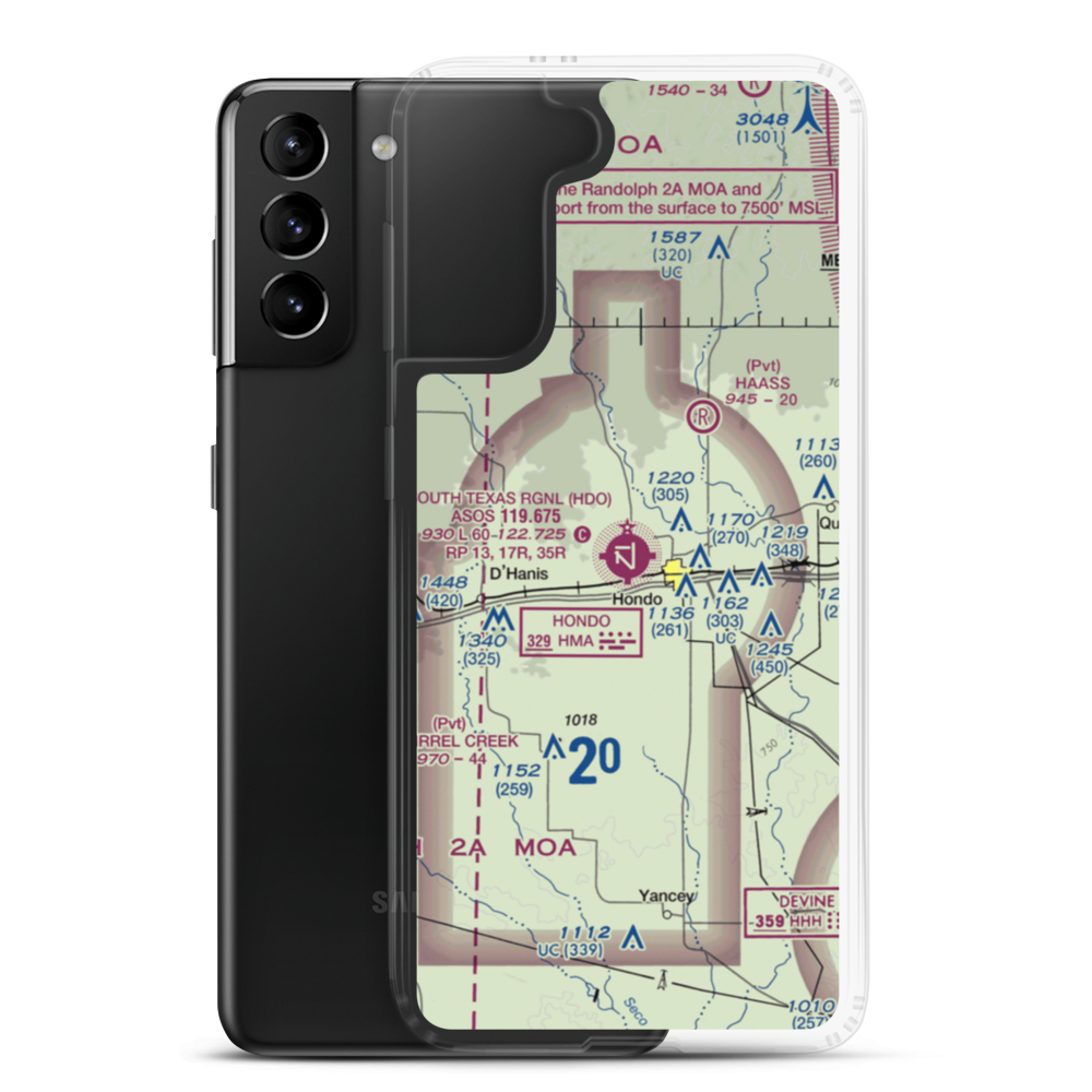 South Texas Regional Airport at Hondo (HDO) VFR Sectional Samsung Case Samsung Galaxy S21 Plus model shown
