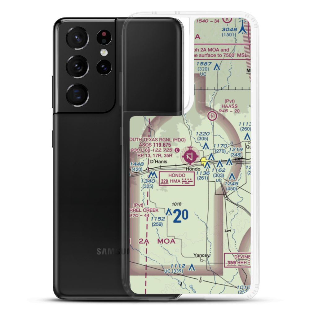 South Texas Regional Airport at Hondo (HDO) VFR Sectional Samsung Case Samsung Galaxy S21 Ultra model shown