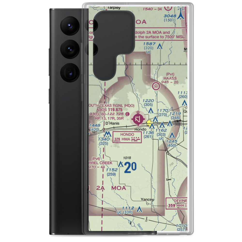 South Texas Regional Airport at Hondo (HDO) VFR Sectional Samsung Case Samsung Galaxy S22 Ultra model shown
