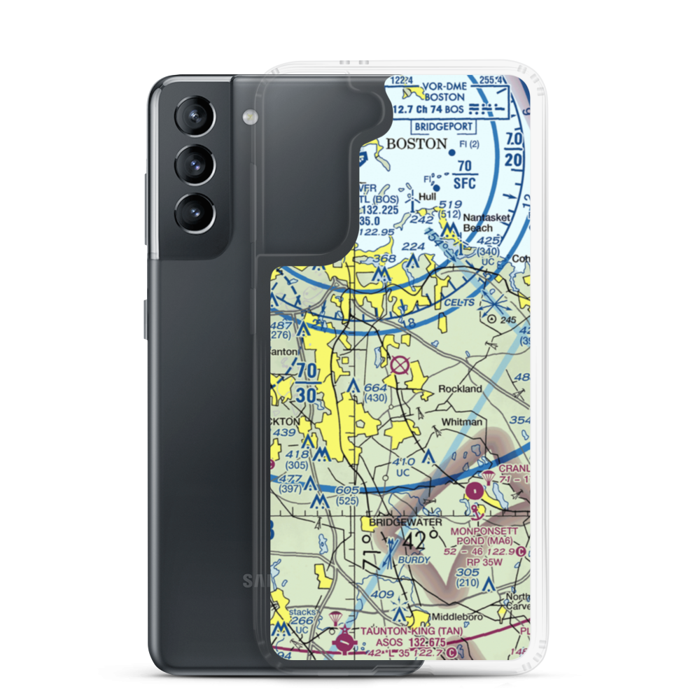 South Weymouth Naval Air Station (NZW) VFR Sectional Samsung Case Samsung Galaxy S21 model shown