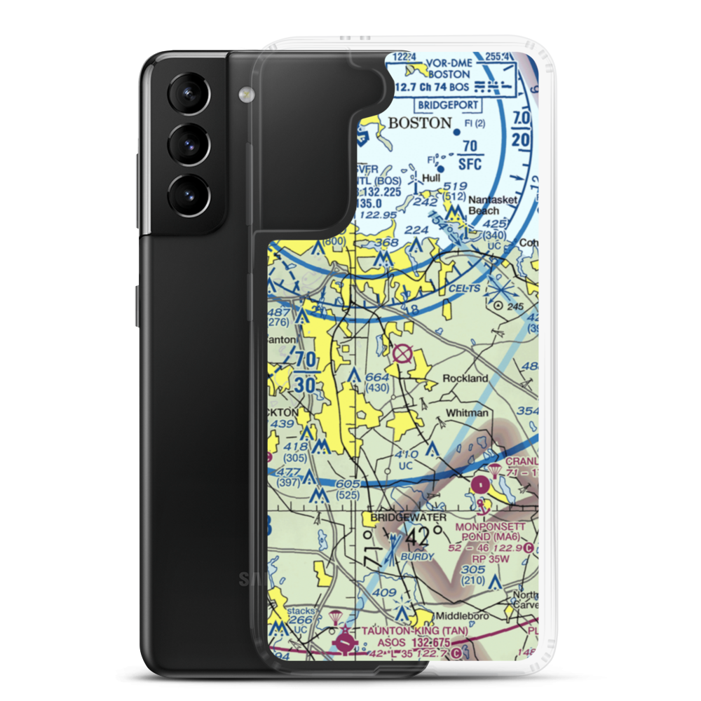 South Weymouth Naval Air Station (NZW) VFR Sectional Samsung Case Samsung Galaxy S21 Plus model shown