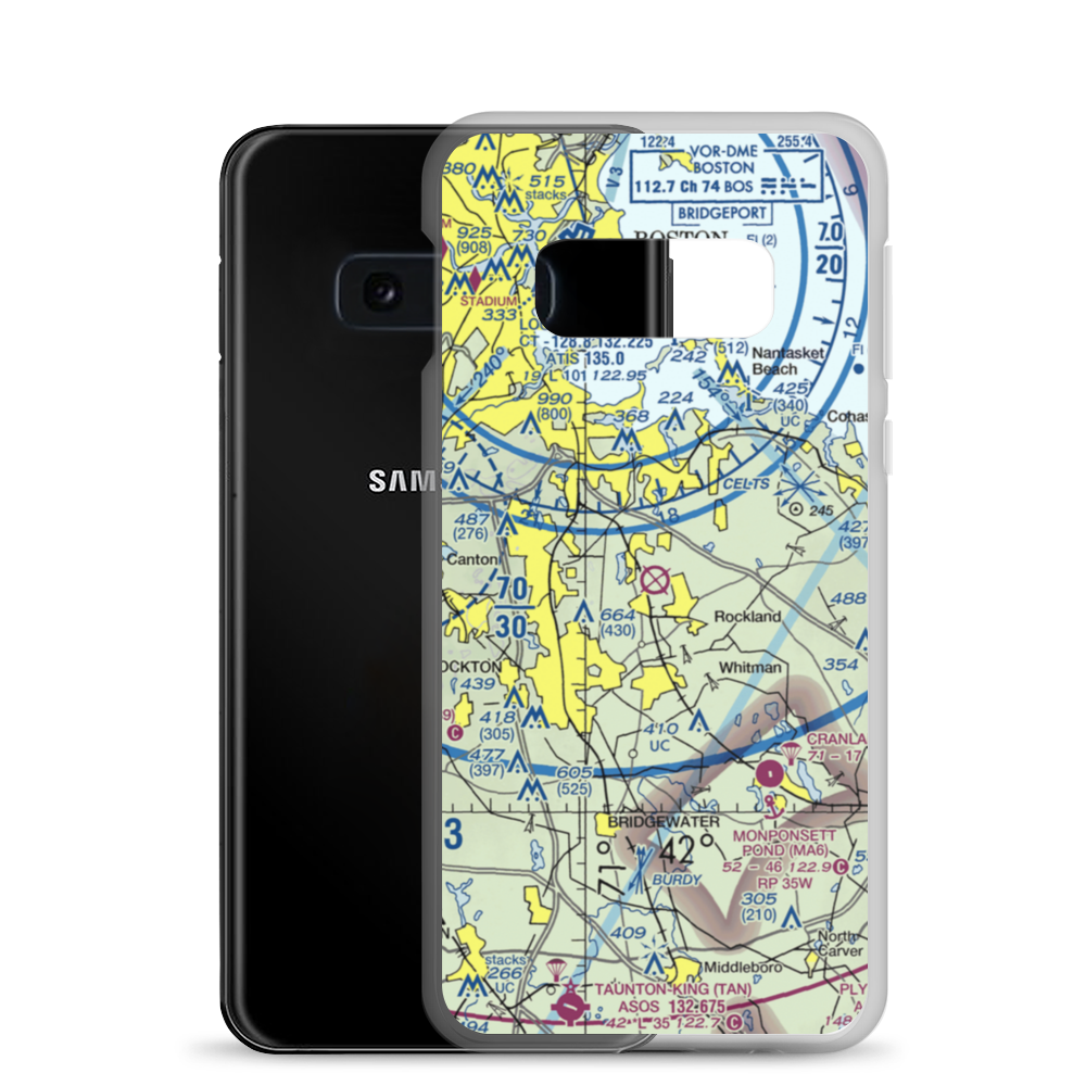 South Weymouth Naval Air Station (NZW) VFR Sectional Samsung Case Samsung Galaxy S10e model shown