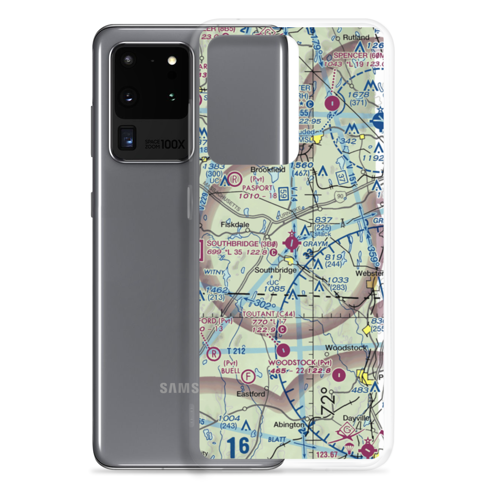 Southbridge Municipal Airport (3B0) VFR Sectional Samsung Case Samsung Galaxy S20 Ultra model shown