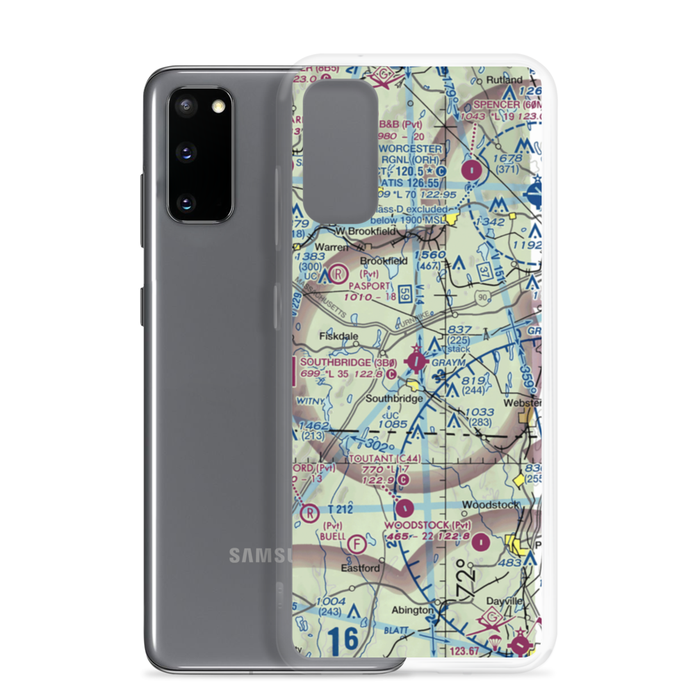 Southbridge Municipal Airport (3B0) VFR Sectional Samsung Case Samsung Galaxy S20 model shown