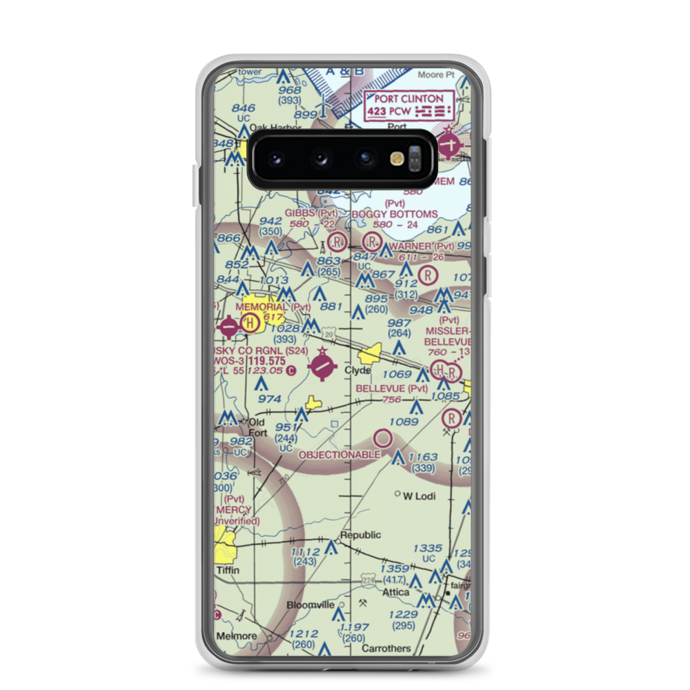 Southcreek Airport (7OI7) VFR Sectional Samsung Case Samsung Galaxy S10 model shown