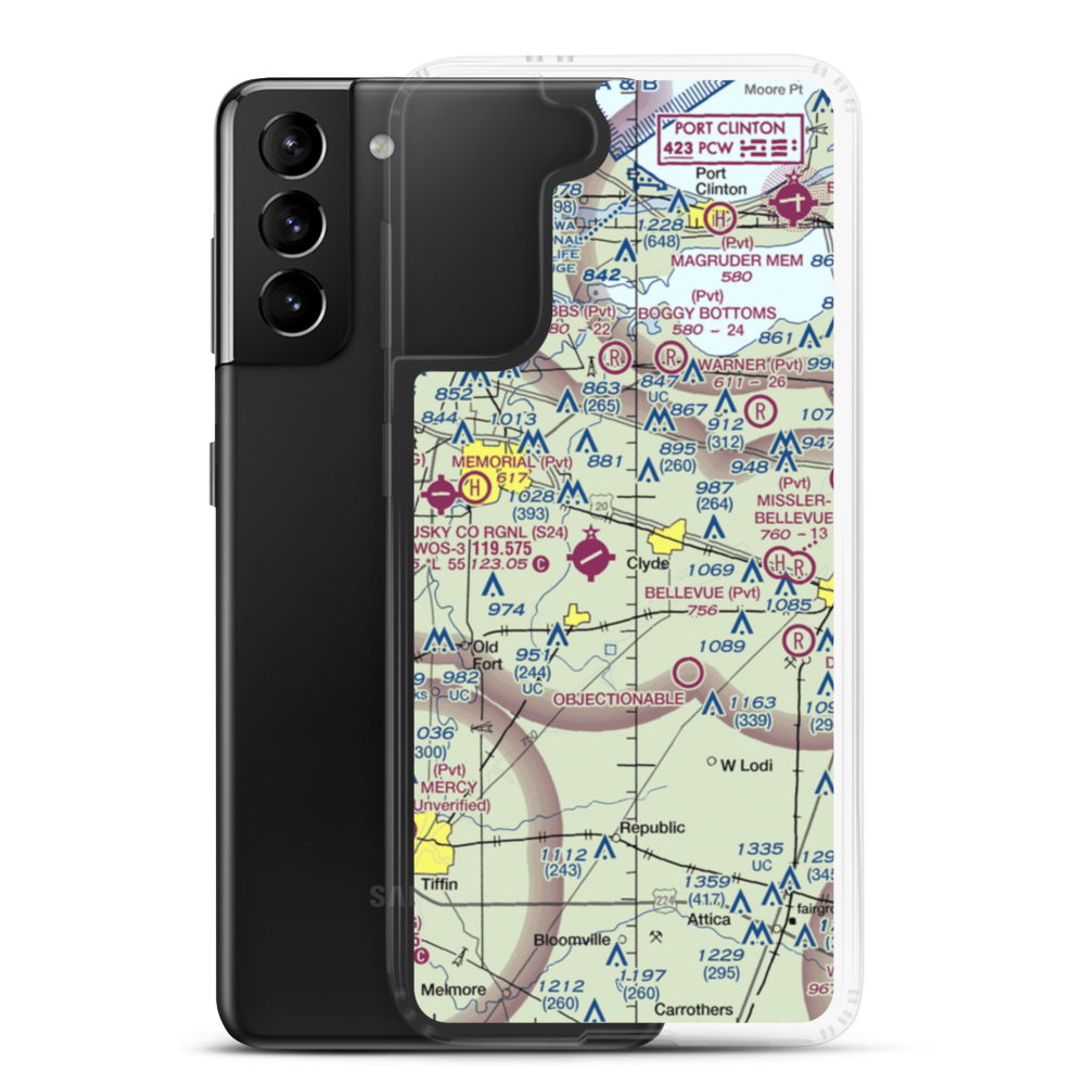 Southcreek Airport (7OI7) VFR Sectional Samsung Case Samsung Galaxy S21 Plus model shown