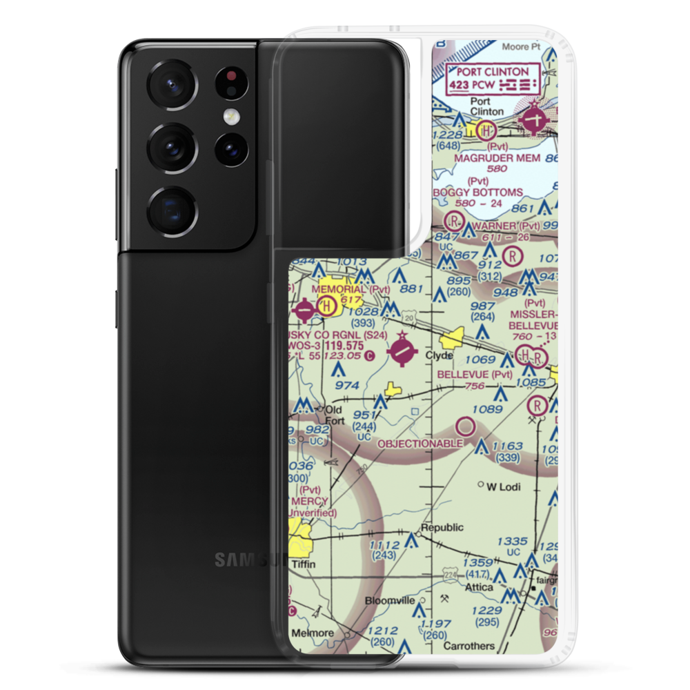 Southcreek Airport (7OI7) VFR Sectional Samsung Case Samsung Galaxy S21 Ultra model shown