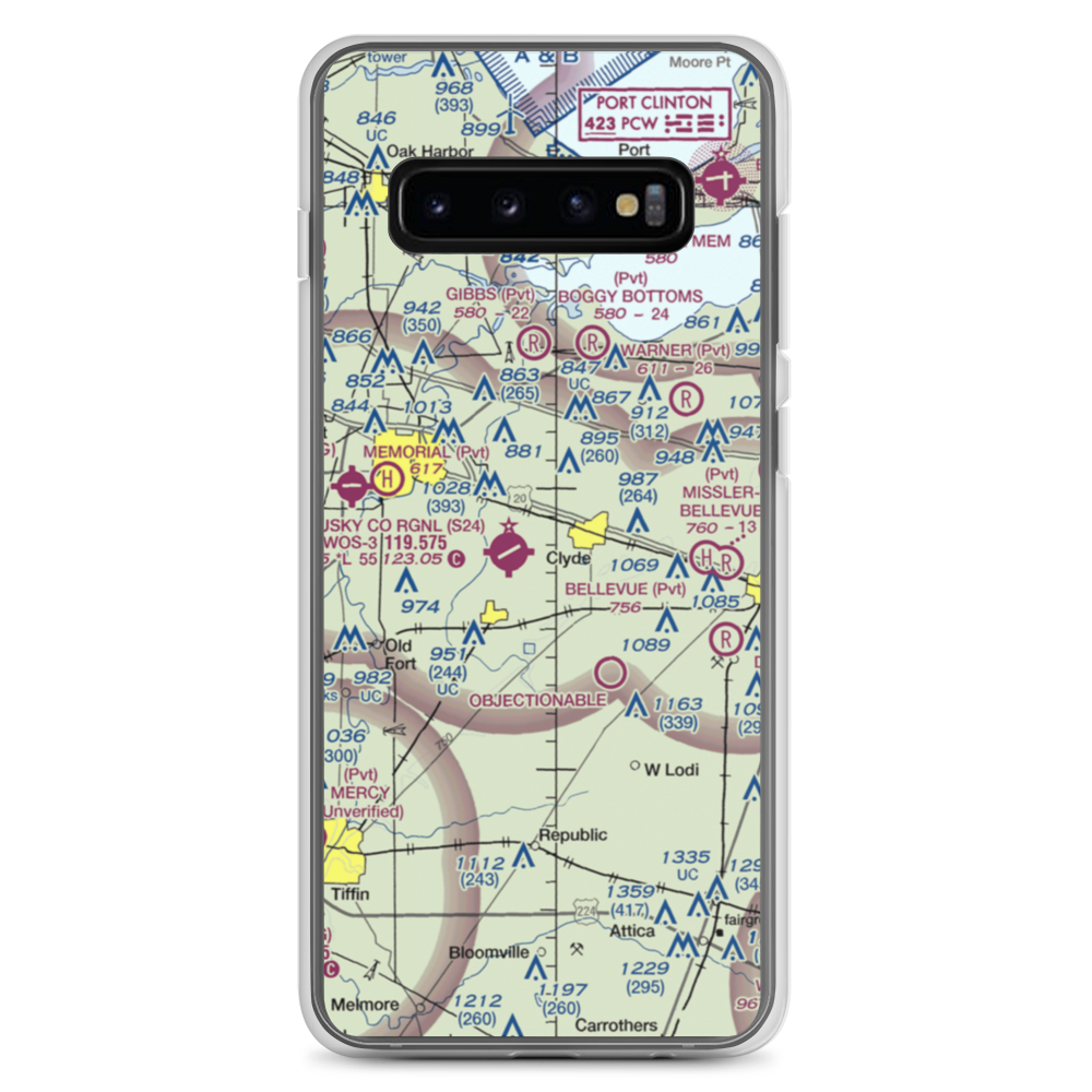 Southcreek Airport (7OI7) VFR Sectional Samsung Case Samsung Galaxy S10+ model shown