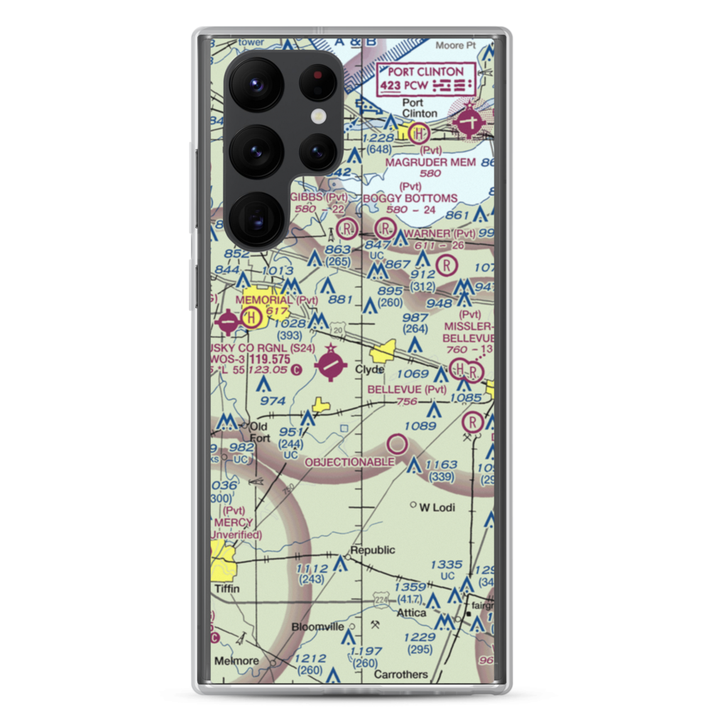 Southcreek Airport (7OI7) VFR Sectional Samsung Case Samsung Galaxy S22 Ultra model shown