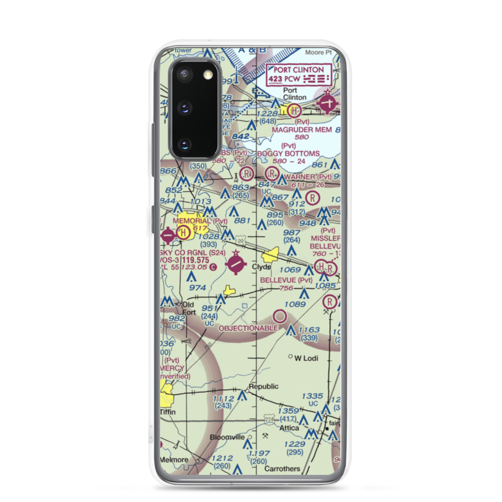 Southcreek Airport (7OI7) VFR Sectional Samsung Case Samsung Galaxy S20 model shown