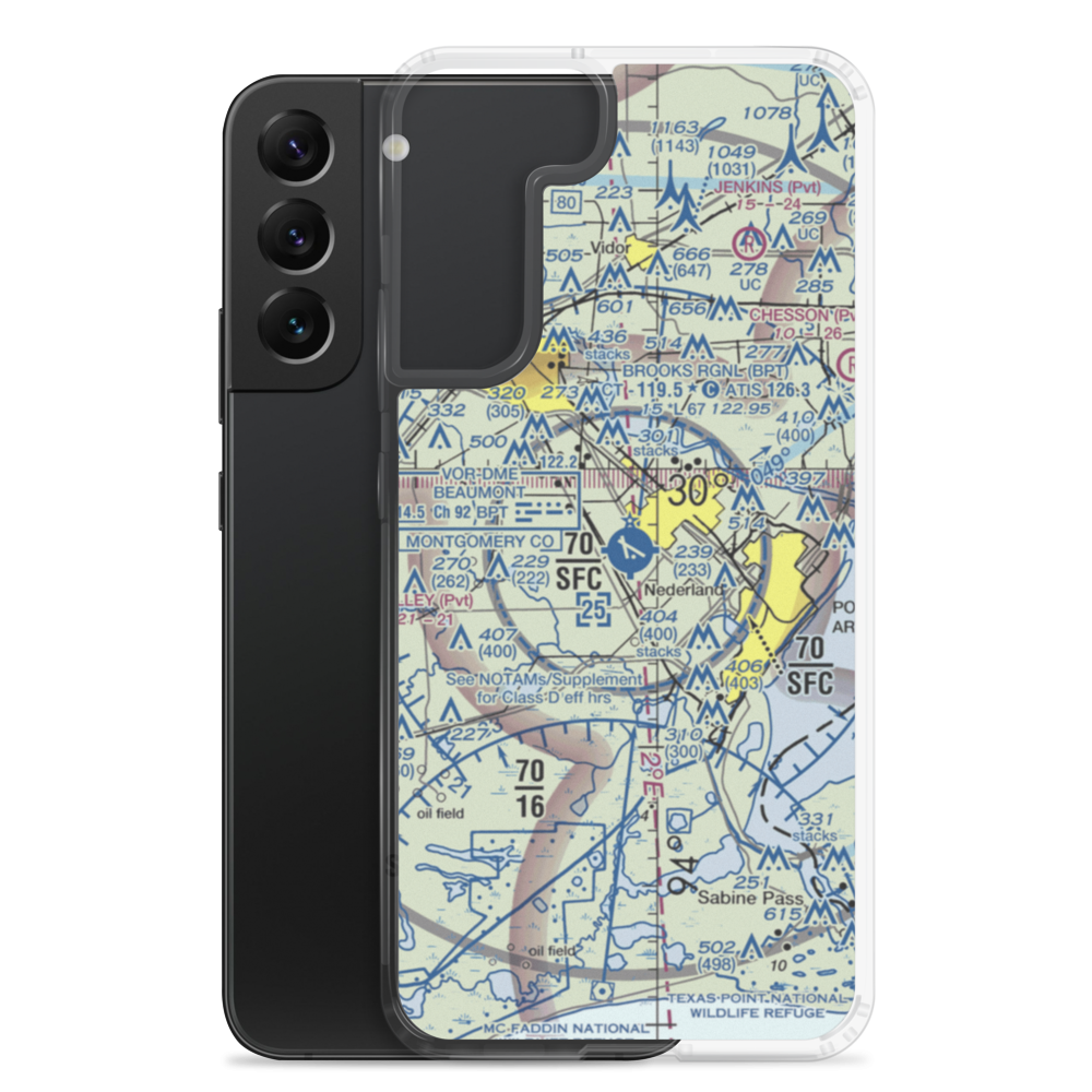 Southeast Texas Regional Airport (BPT) VFR Sectional Samsung Case Samsung Galaxy S22 Plus model shown