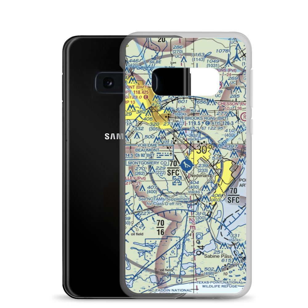 Southeast Texas Regional Airport (BPT) VFR Sectional Samsung Case Samsung Galaxy S10e model shown