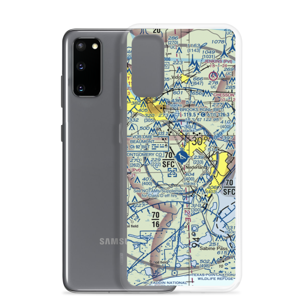 Southeast Texas Regional Airport (BPT) VFR Sectional Samsung Case Samsung Galaxy S20 model shown