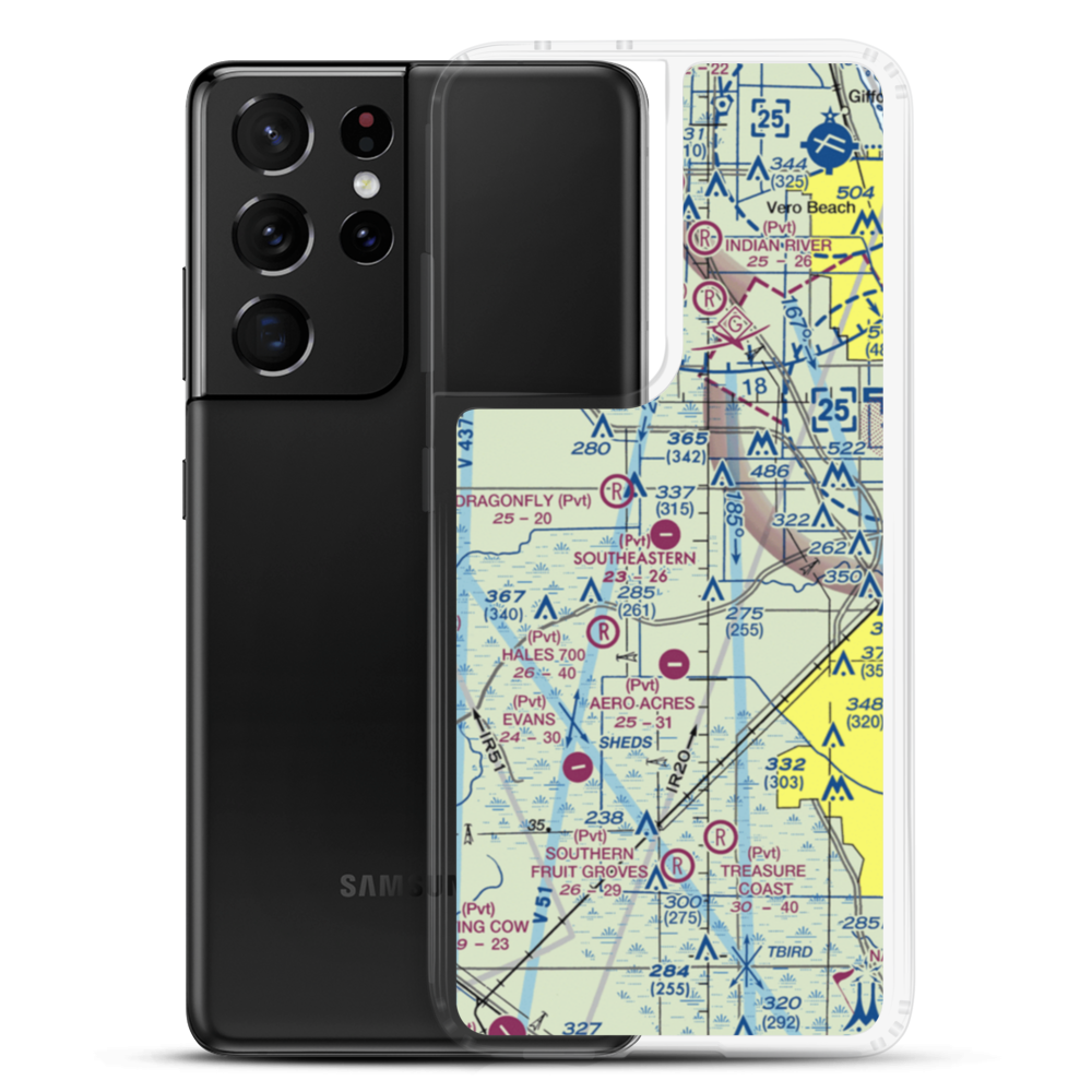 Southeastern Airport (FD30) VFR Sectional Samsung Case Samsung Galaxy S21 Ultra model shown