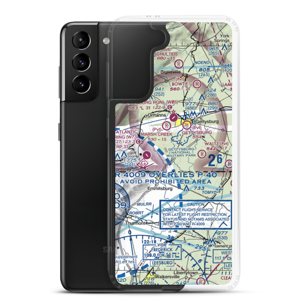 Southern Adams County Heliport (P98) VFR Sectional Samsung Case Samsung Galaxy S21 Plus model shown