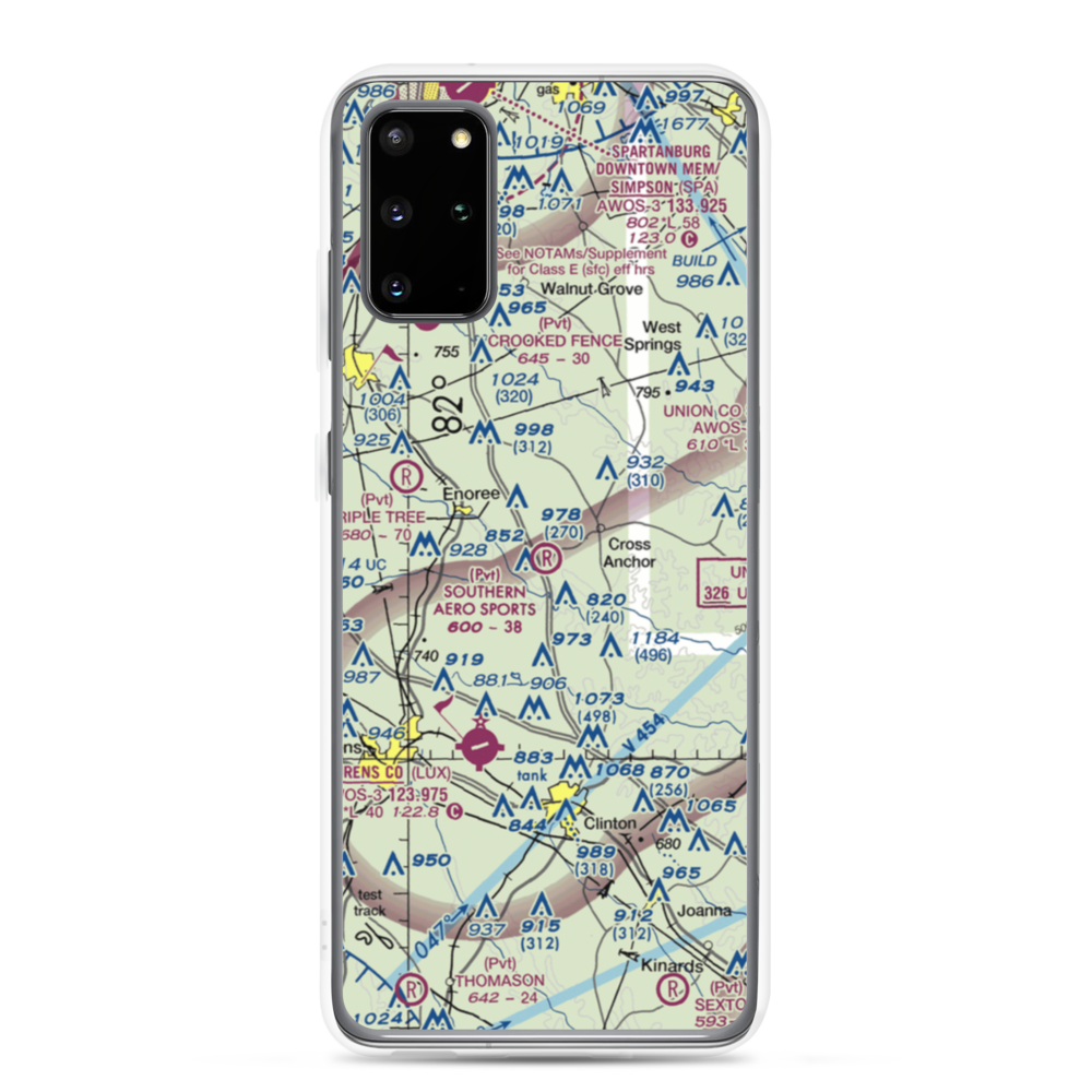 Southern Aero Sports Airport (16SC) VFR Sectional Samsung Case Samsung Galaxy S20 Plus model shown
