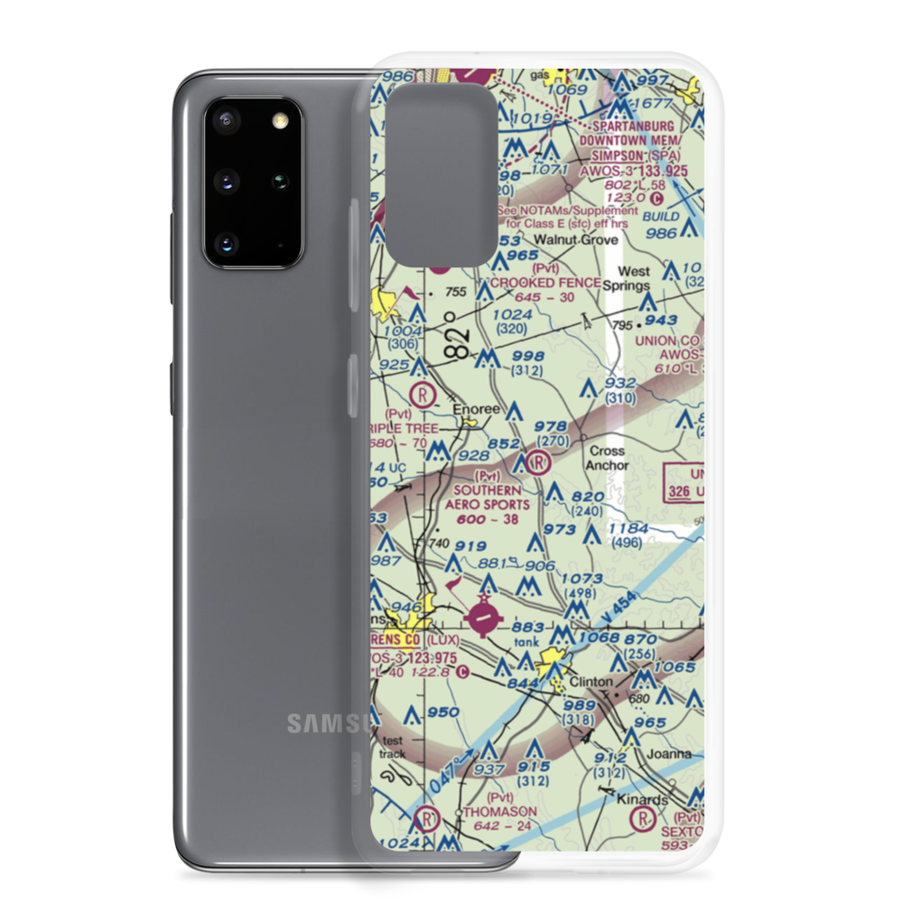 Southern Aero Sports Airport (16SC) VFR Sectional Samsung Case Samsung Galaxy S20 Plus model shown