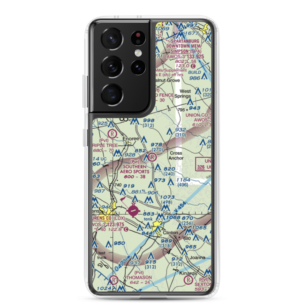 Southern Aero Sports Airport (16SC) VFR Sectional Samsung Case Samsung Galaxy S21 Ultra model shown