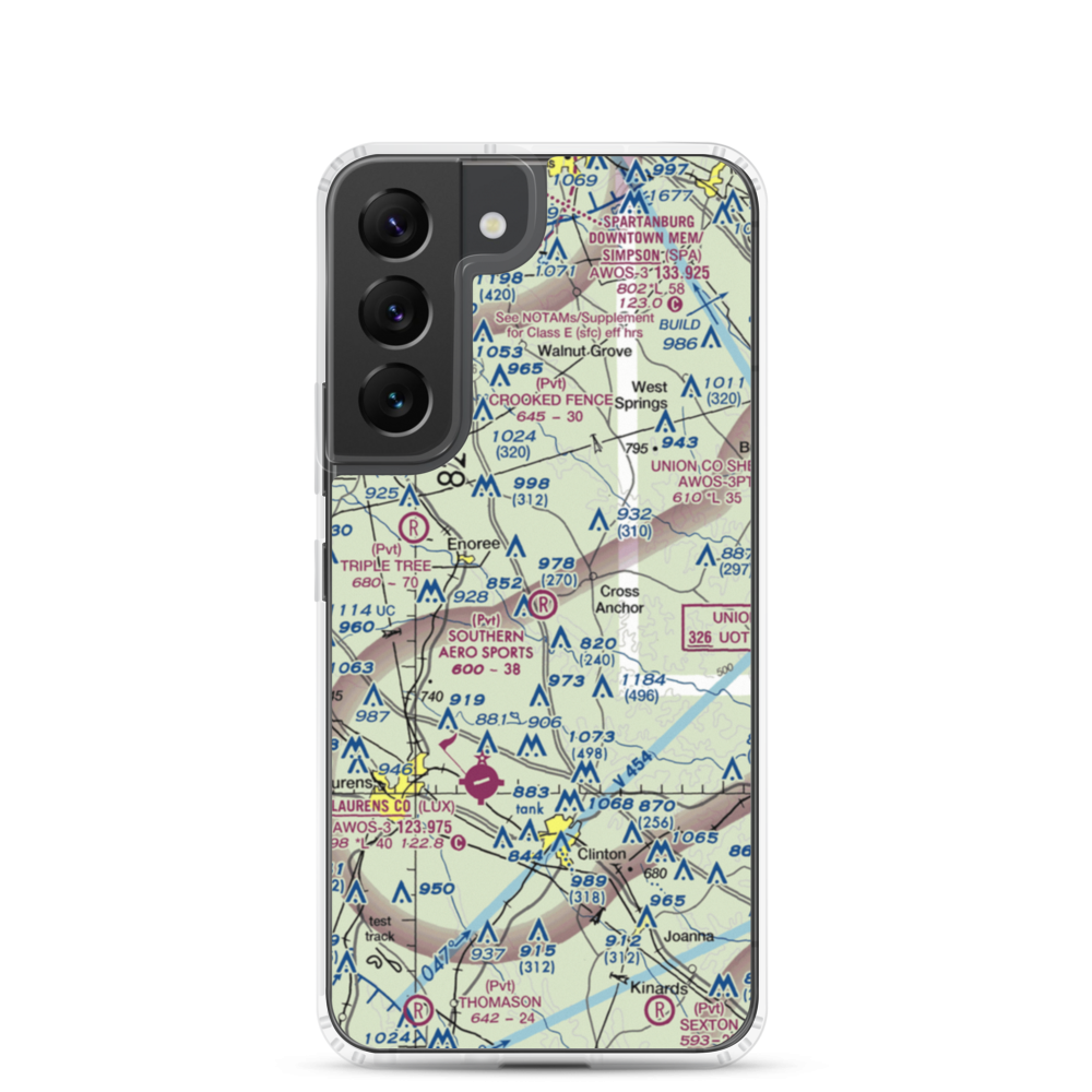 Southern Aero Sports Airport (16SC) VFR Sectional Samsung Case Samsung Galaxy S22 model shown