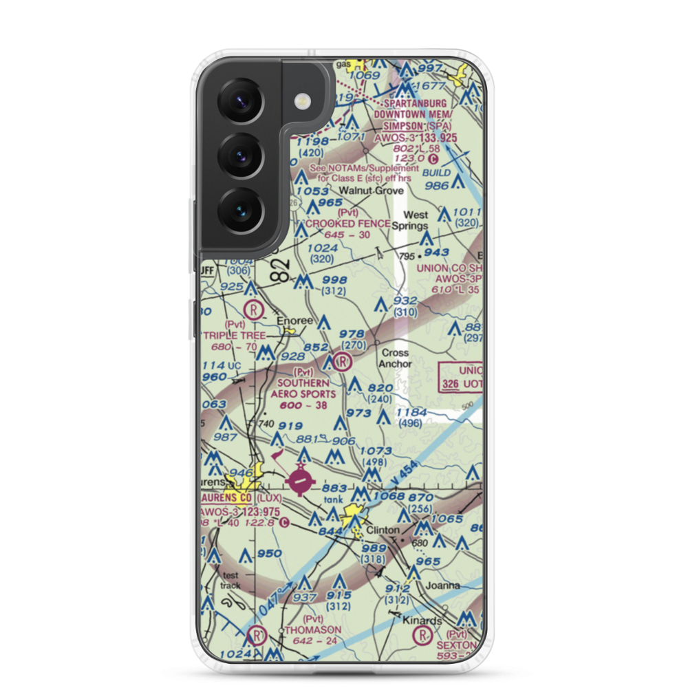 Southern Aero Sports Airport (16SC) VFR Sectional Samsung Case Samsung Galaxy S22 Plus model shown