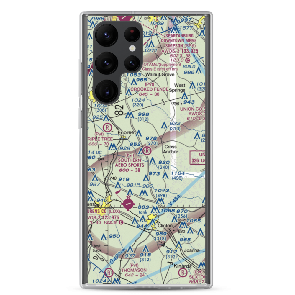 Southern Aero Sports Airport (16SC) VFR Sectional Samsung Case Samsung Galaxy S22 Ultra model shown