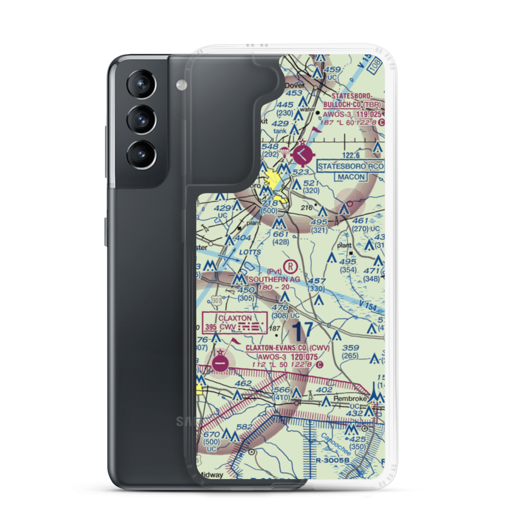 Southern Agricultural Aviation Airport (1GA4) VFR Sectional Samsung Case Samsung Galaxy S21 model shown