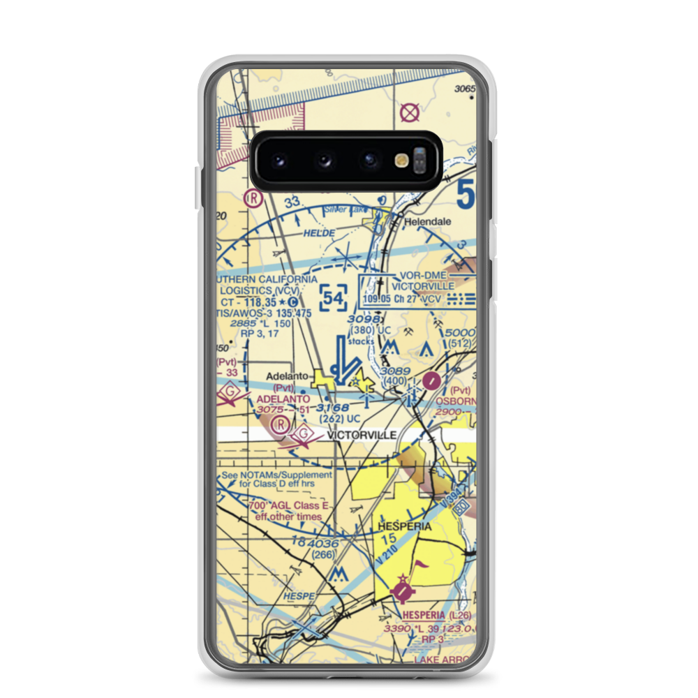 Southern California Logistics Airport (VCV) VFR Sectional Samsung Case Samsung Galaxy S10 model shown