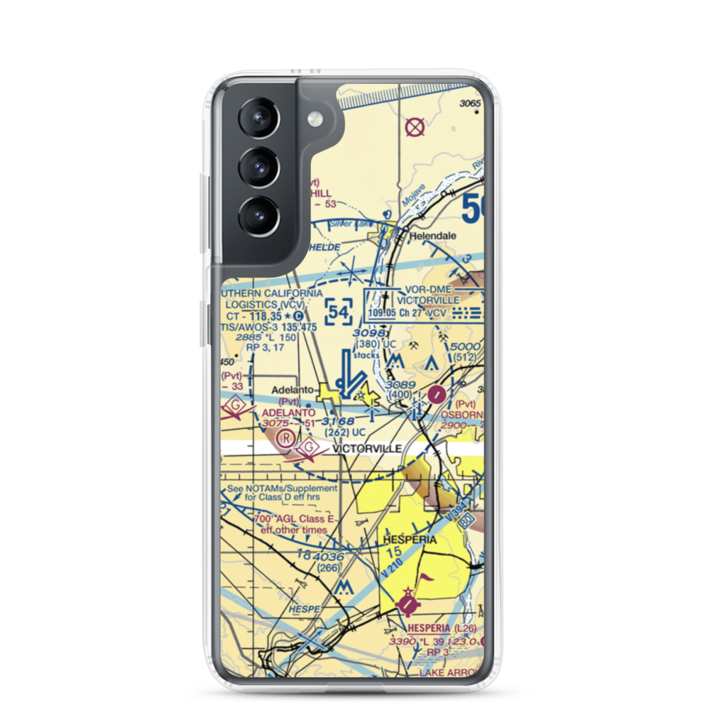 Southern California Logistics Airport (VCV) VFR Sectional Samsung Case Samsung Galaxy S21 model shown